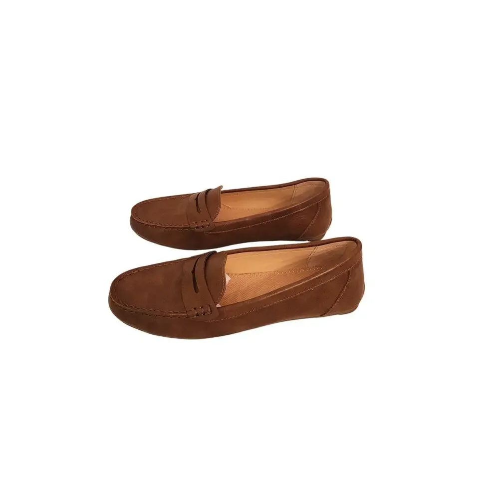 NWOB Style & Co Women's Serafinaa Driver Penny Loafers Brown 6.5